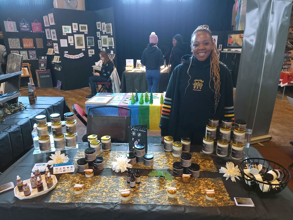 Sheika and her Shairenity stall at the Christmas Arts & Crafts Fair