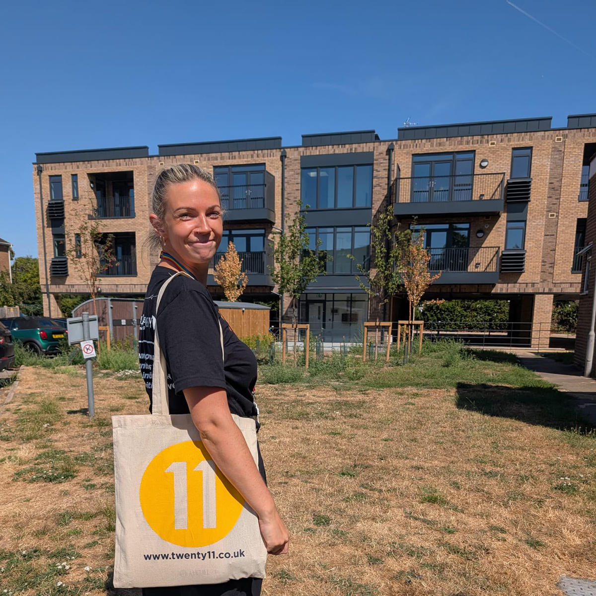 A member of the Twenty11 team visiting tenants' homes